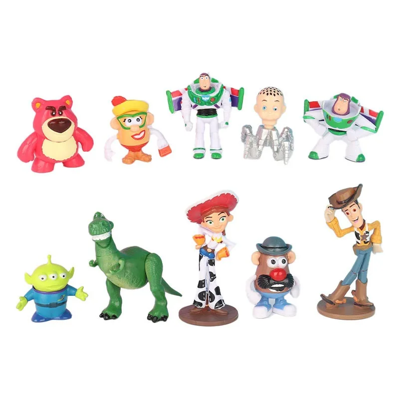 

10pcs/Set 4.5-9cm Disney Toy Story 4 Woody Buzz Lightyear Q Version Action Figures Mini Dolls Kids Toy Model For Children Gift
