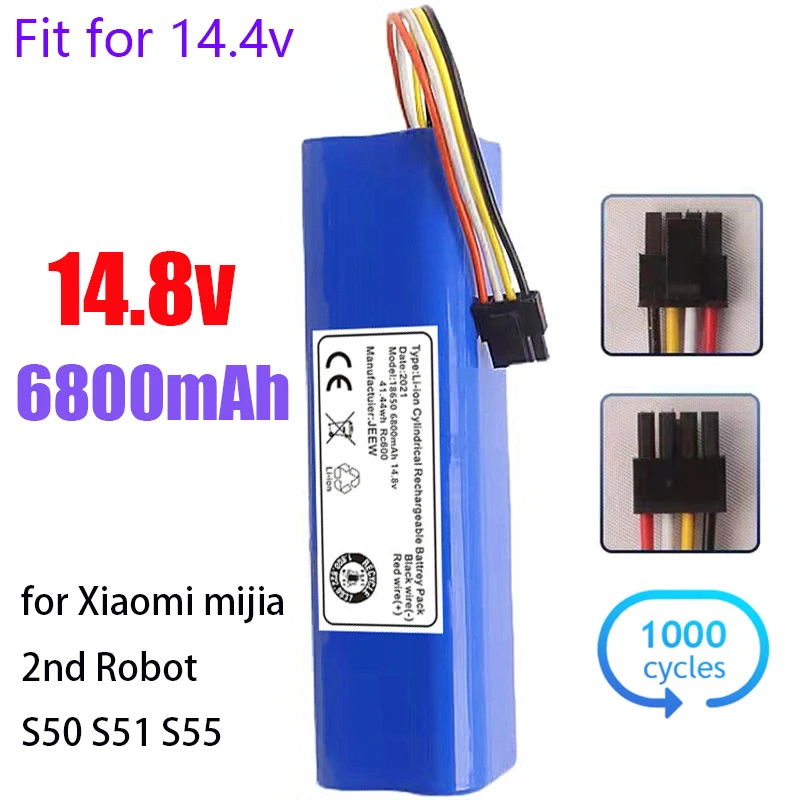 

14.8v 6800mAh Robot Battery Pack for Xiaomi Roborock S5 max S50 S51 S52 S55 robotic Vacuum Cleaner Battery Parts Accessories