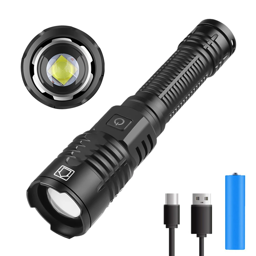 

XHP70 LED Flash Camping Lights with Memory Function Outdoor Hiking Telescopic Zoom Waterproof 1500lm Flashlight