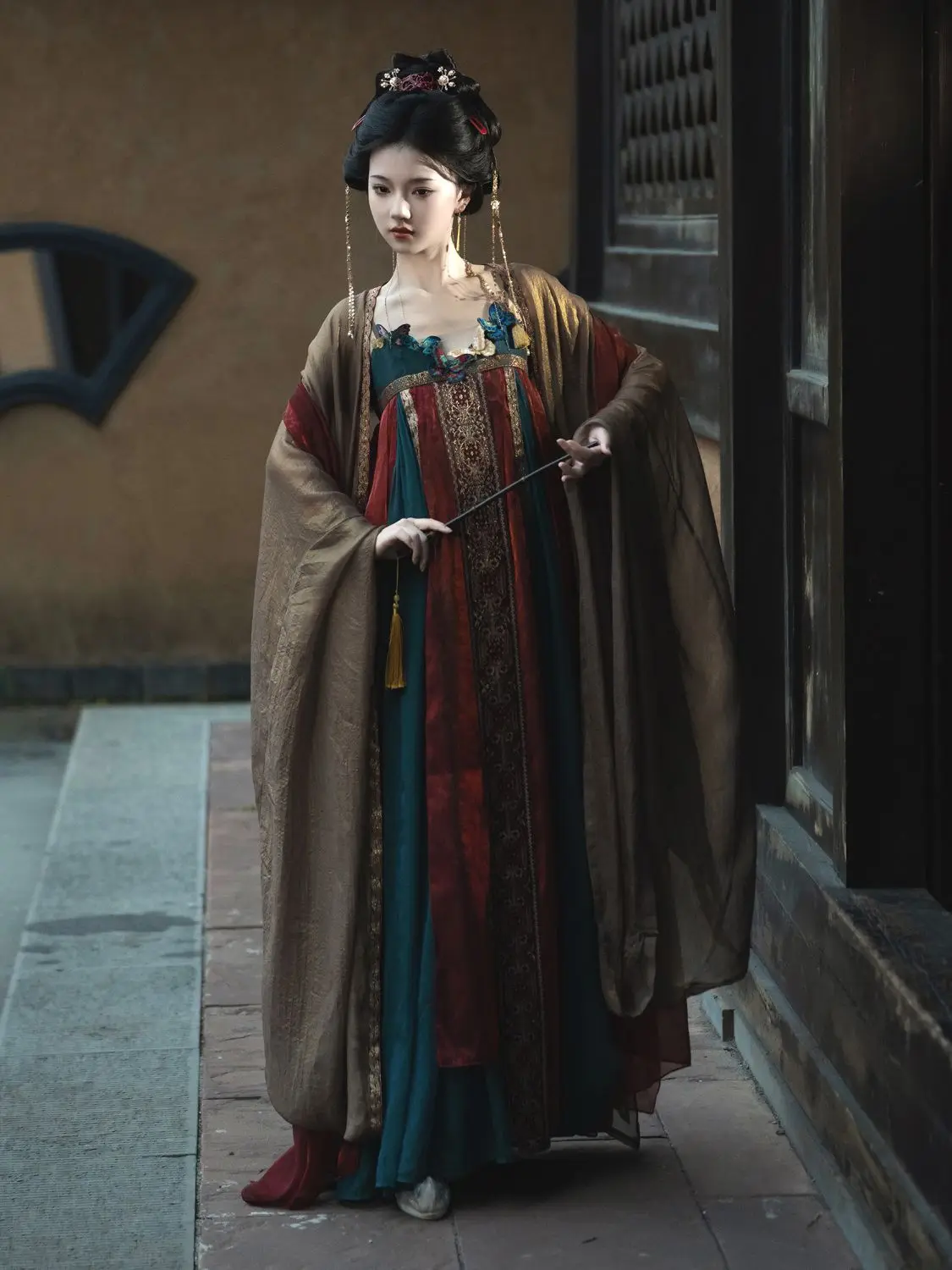 Экзотический сарафан Hanfu Liuliyu Han element с большими рукавами супер сказочный костюм