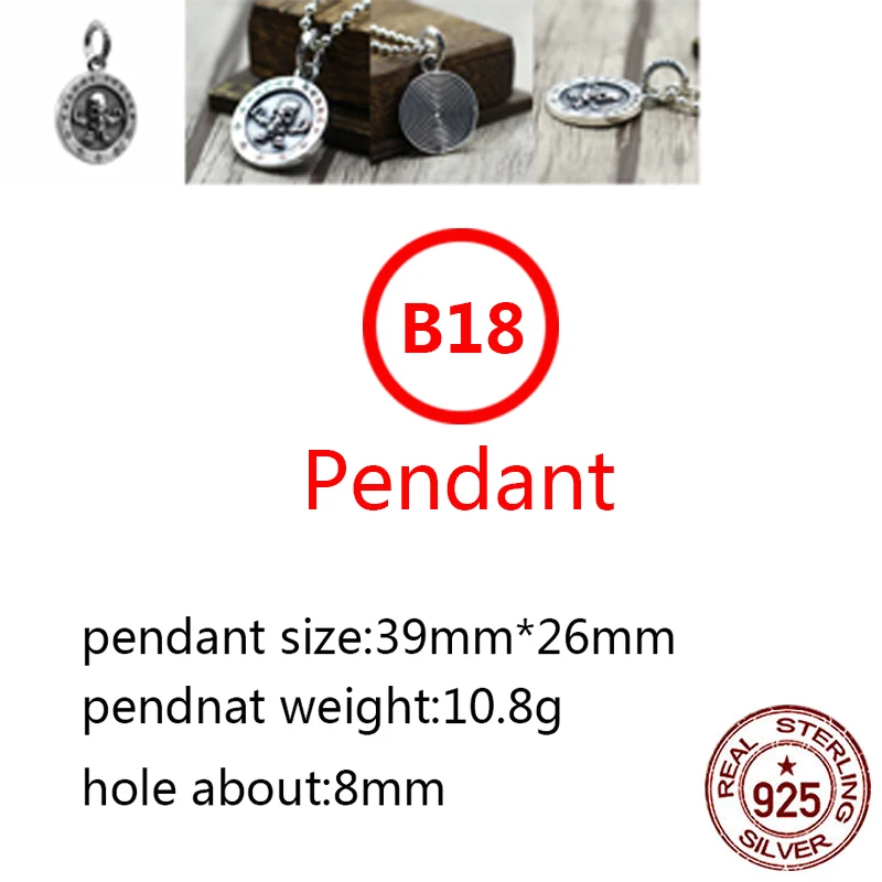 

B18 925 sterling silver pendant retro personality punk hip hop style cross skull shape jewelry for friends 2020 new hot