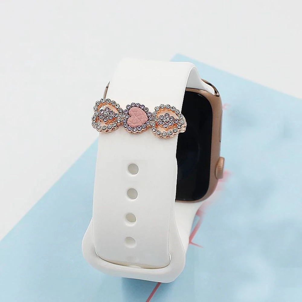 Украшение с узором в виде сердца для браслета Apple Watch алмазные украшения подвески