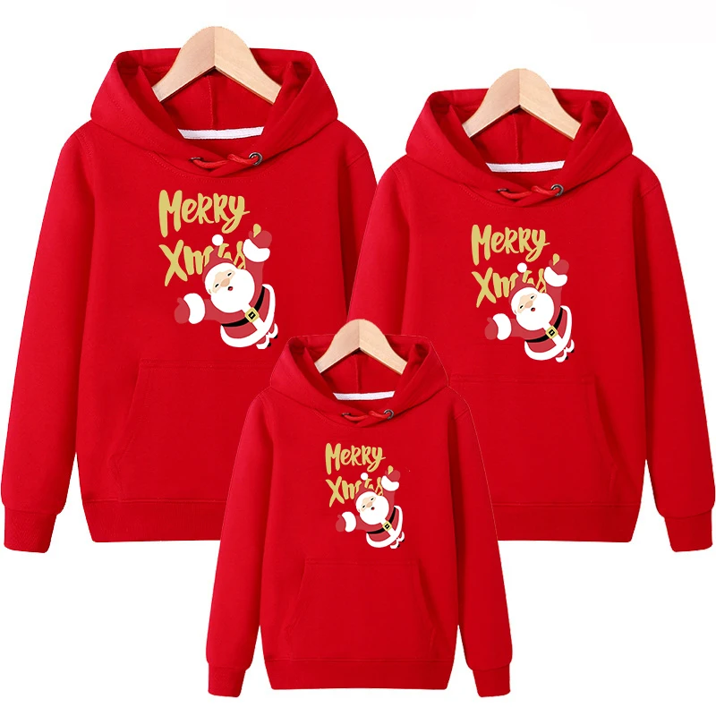 

Christmas Hat Family Sweaters Mother Daughter Father Son & Baby's Matching Sweatshirts Xmas Mommy and Me Clothes Cotton Tops