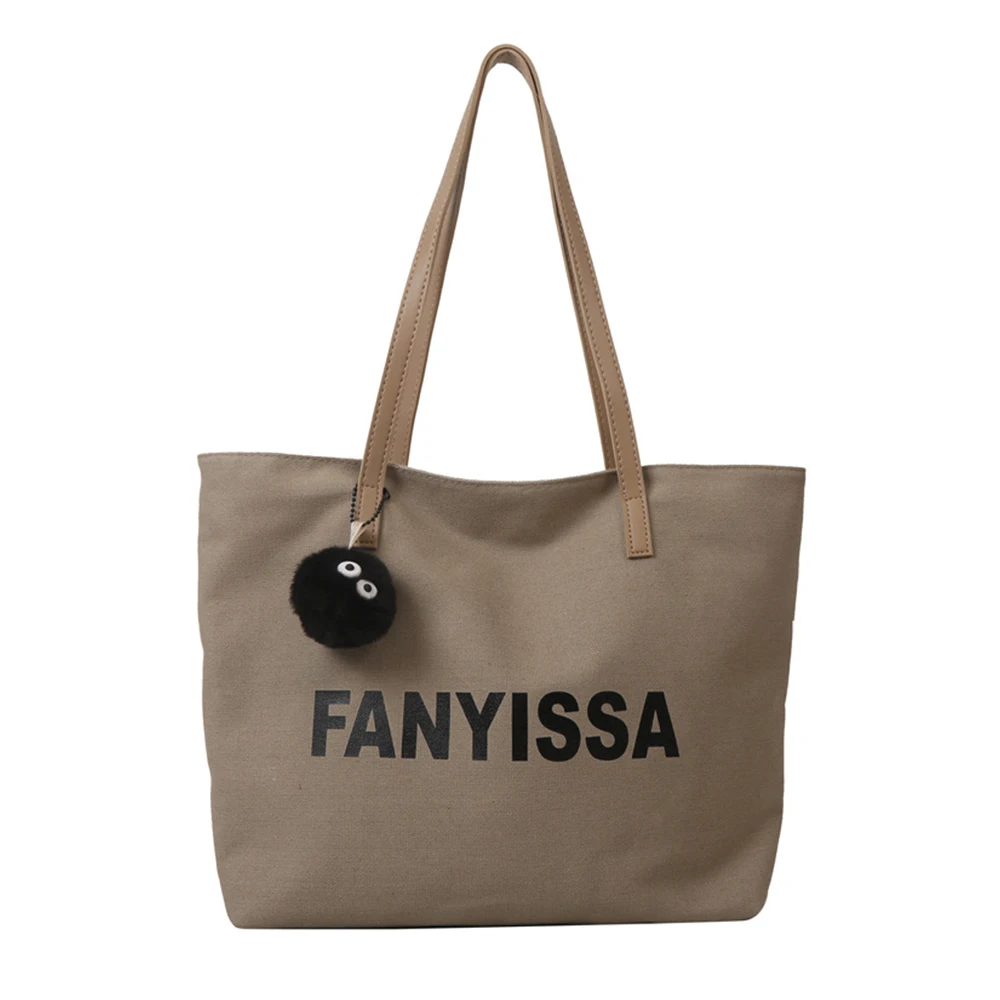 

2023 Shoulder Bag Women Shopper Canvas Tote Bag Fashion Large Capacity Crossbody Bags Women Versatile Handbags Small Pendant