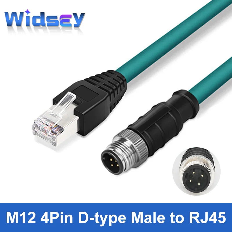 

Разъем сетевого кабеля M12 X/D-типа, 1 метр, 4/8-контактный разъем RJ45 «папа» с X-кодированием, авиационная вилка, датчик промышленной камеры, линия перетаскивания цепи