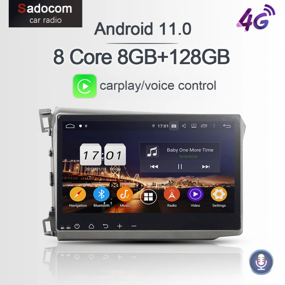 DSP PX6 10 1 &quotTDA7851 Android 11 0 8 Гб RAM Core 68G Автомобильный dvd-плеер для Honda CIVIC 2012-2015 GPS карта RDS