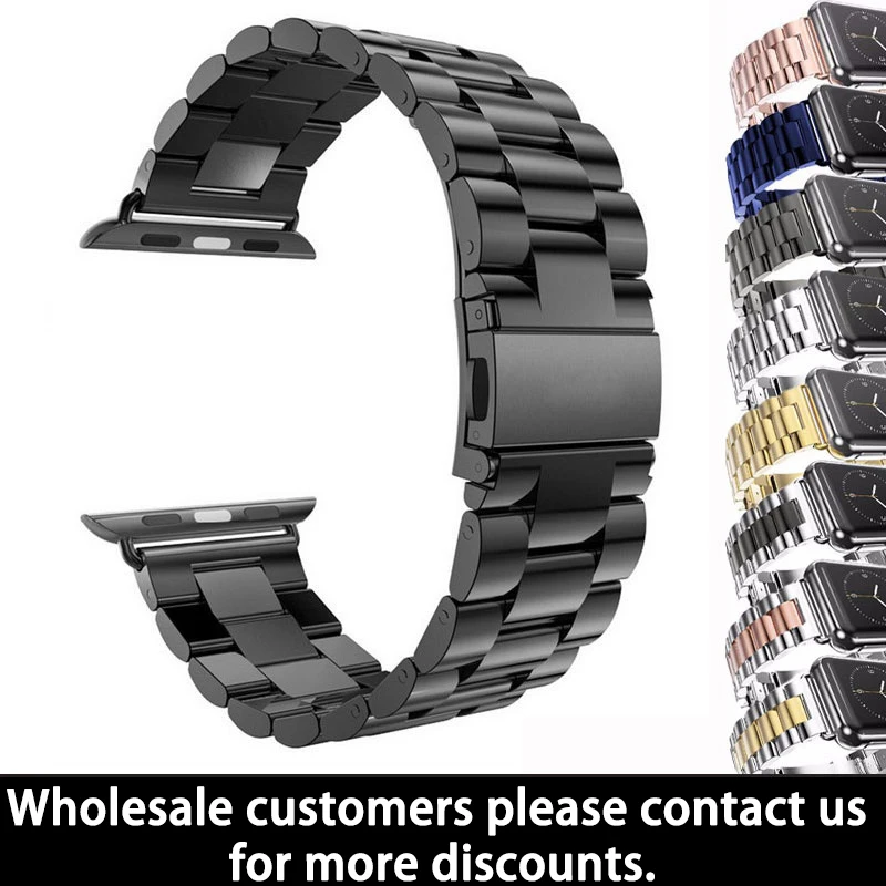 Metal Strap for Apple Watch Series 8 7 6 se 5 4 3 42mm 44mm Stainless Steel Bracelet Adapter iWatch Band 45mm 41mm 38/40mm