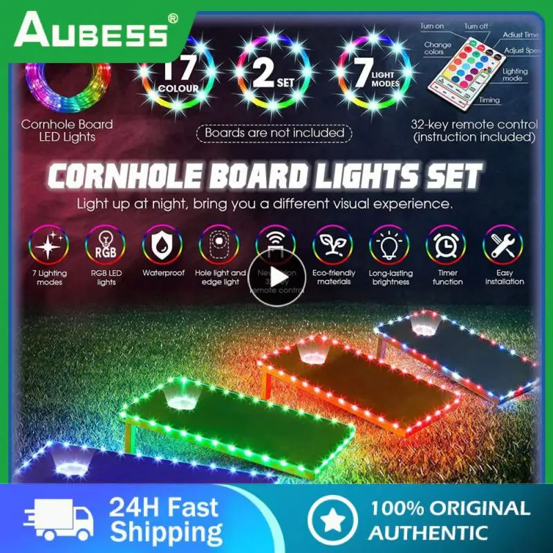 

2/3/5PCS 16 Colors Strip Light Ring Remote Control Cornhole Board Lights Rgb Color Changing Variable Lighting Mode