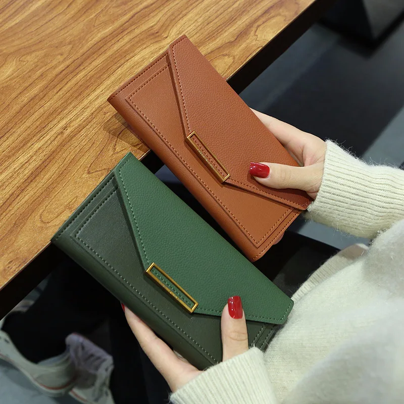 2022 New Fashion Women Wallets Leather Hasp Wallet Women's Long Design Purse Clutch Women Lady Wallet Phone Pocket Cartera Mujer