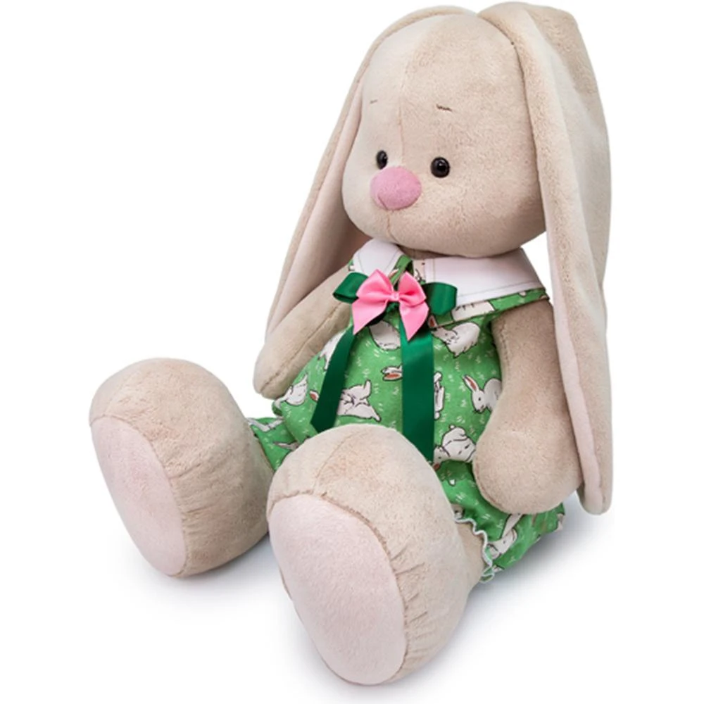 Мягкая игрушка Budi Basa Basik &amp Co Зайка Ми Большой в зеленом комбинезоне с кроликами |