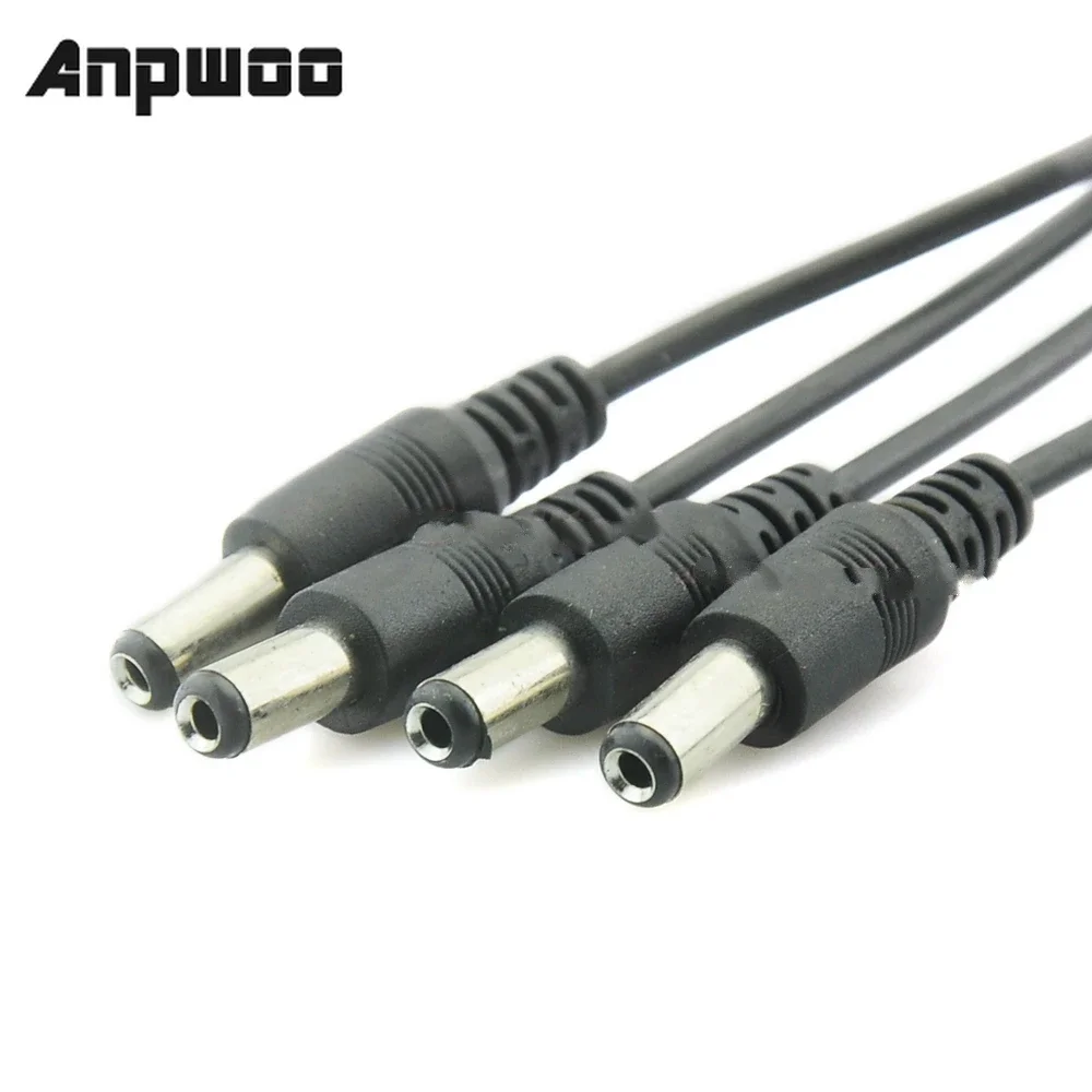 

ANPWOO 10x DC Power 1 Female to 4 Male Plug Cable 5.5x2.1mm Splitter Security Adapter