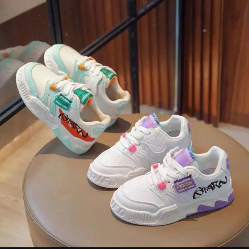 

Girls' Board Shoes 2023 Spring and Autumn New Children's Leather Casual Shoes Boys' Sports Board Shoes
