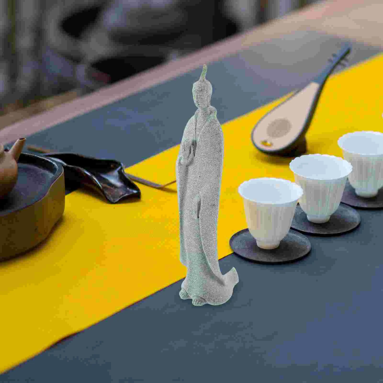 

Statue For Home Buddha Figurine Exquisite Decor Desktop Decoration Sandstone Small