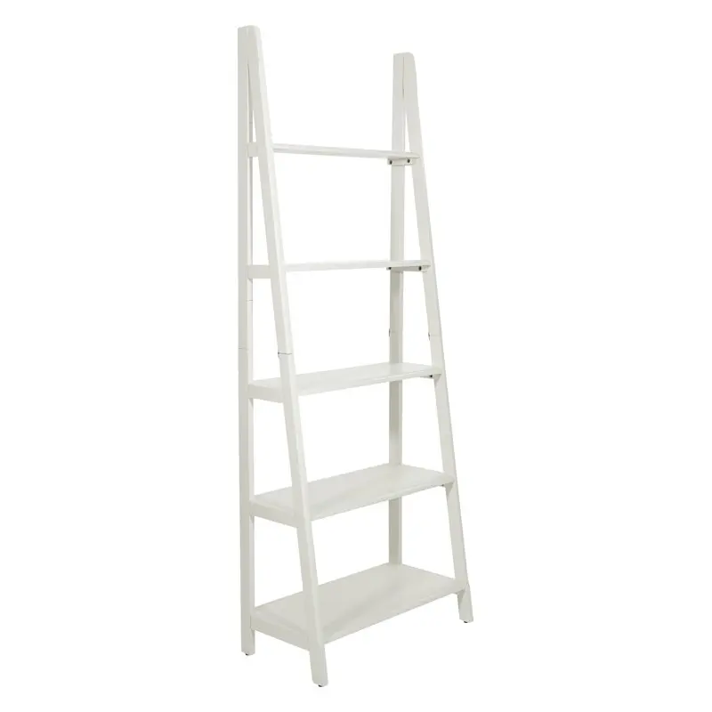 

OSP Furniture Brookings Ladder Bookcase in White Finish