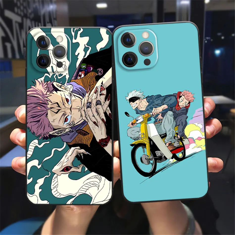 

Hot Serial Anime Jujutsu Kaisen Gojo Satoru Case for iphone 13 Pro Max 12 11 X Xs XR 7 8 Plus Black Soft Silicone Case