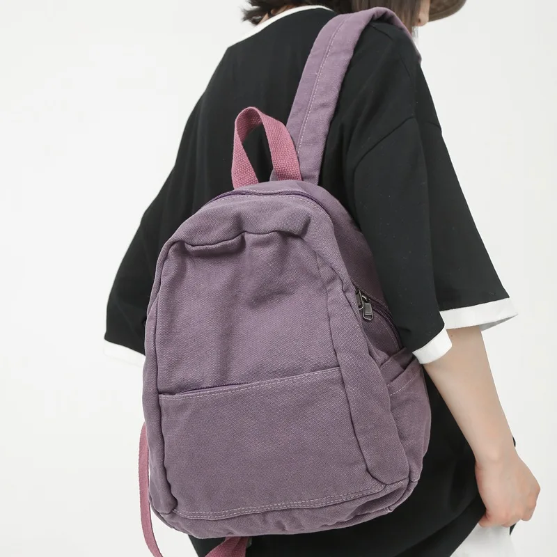 

Washable Canvas Schoolbag for Women's Ins Style High School Student Japanese Retro Backpack Shell Small Backpack