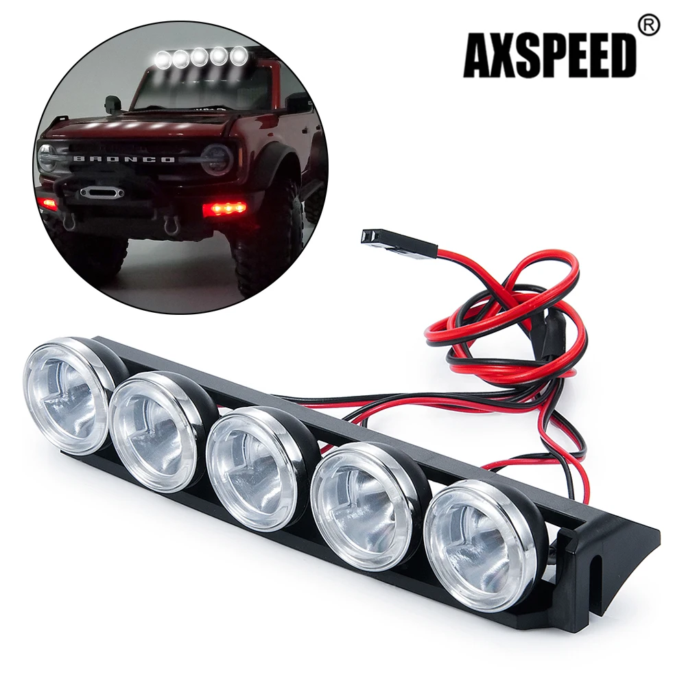 

AXSPEED RC автомобильный светильник на крышу 5 светодиодов яркий Точечный светильник для/10 Traxxas TRX4 TRX-4 Bronco RC Гусеничный Автомобиль DIY декоративны...