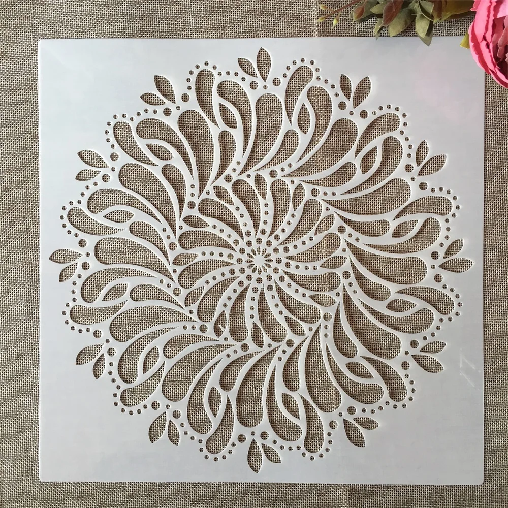 

30*30cm Geometry Mandala Water Drop DIY Layering Stencils Painting Scrapbook Coloring Embossing Album Decorative Template
