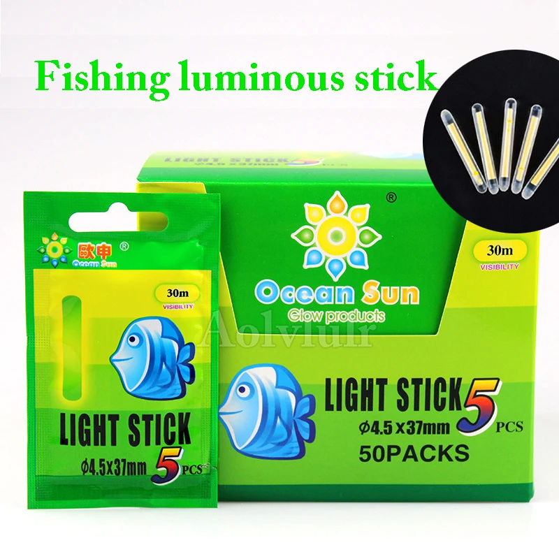 4.5*37mm/3.0*25mm Chemical Fishing Light Stick Fluorescent Stick Fishing Accessories Stick Bait Alarm Tool Visual Distance 30/15 2