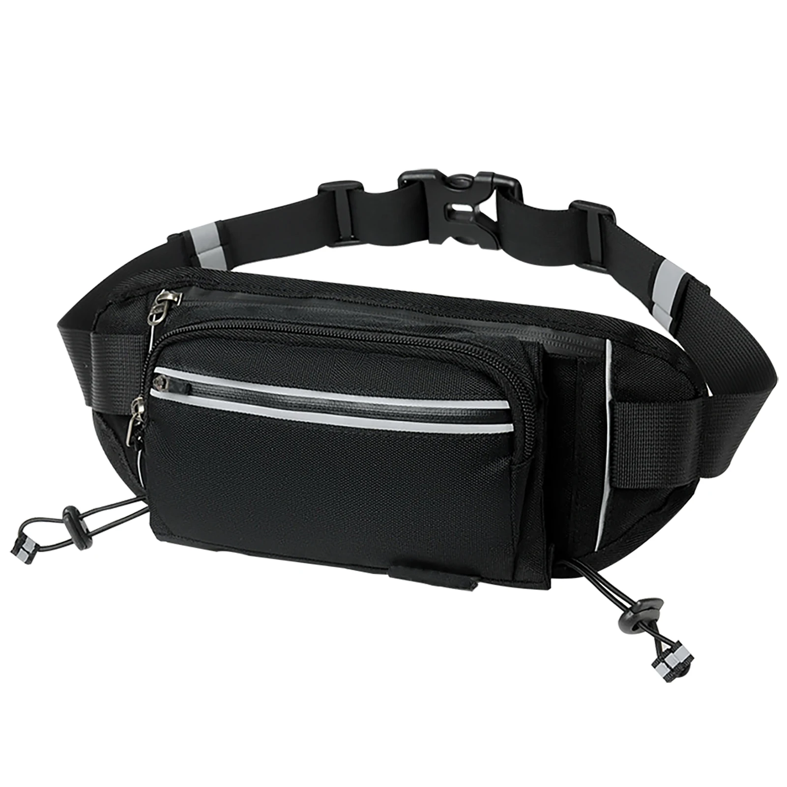 

Women Men Hands Free 3 Pockets Bum Bag Running Waist Belt Portable Outdoor Sports Washable Adjustable Strap Water Bottle Holder