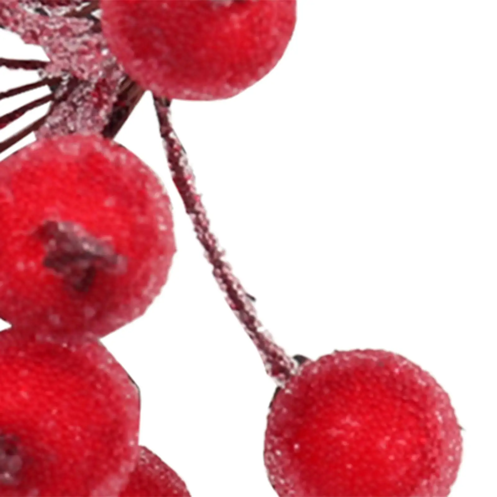 Искусственные матовые ягоды падуб 20-проволочные елочные украшения