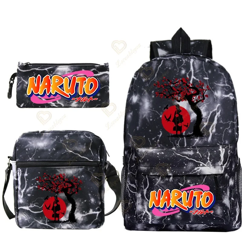 

Backpack Set Hatake Uzumaki Akatsuki Kakashi Uchiha Sasuke Boys Girls Schoolbag Student Bookbag Teens Rucksack Unisex Travel Bag