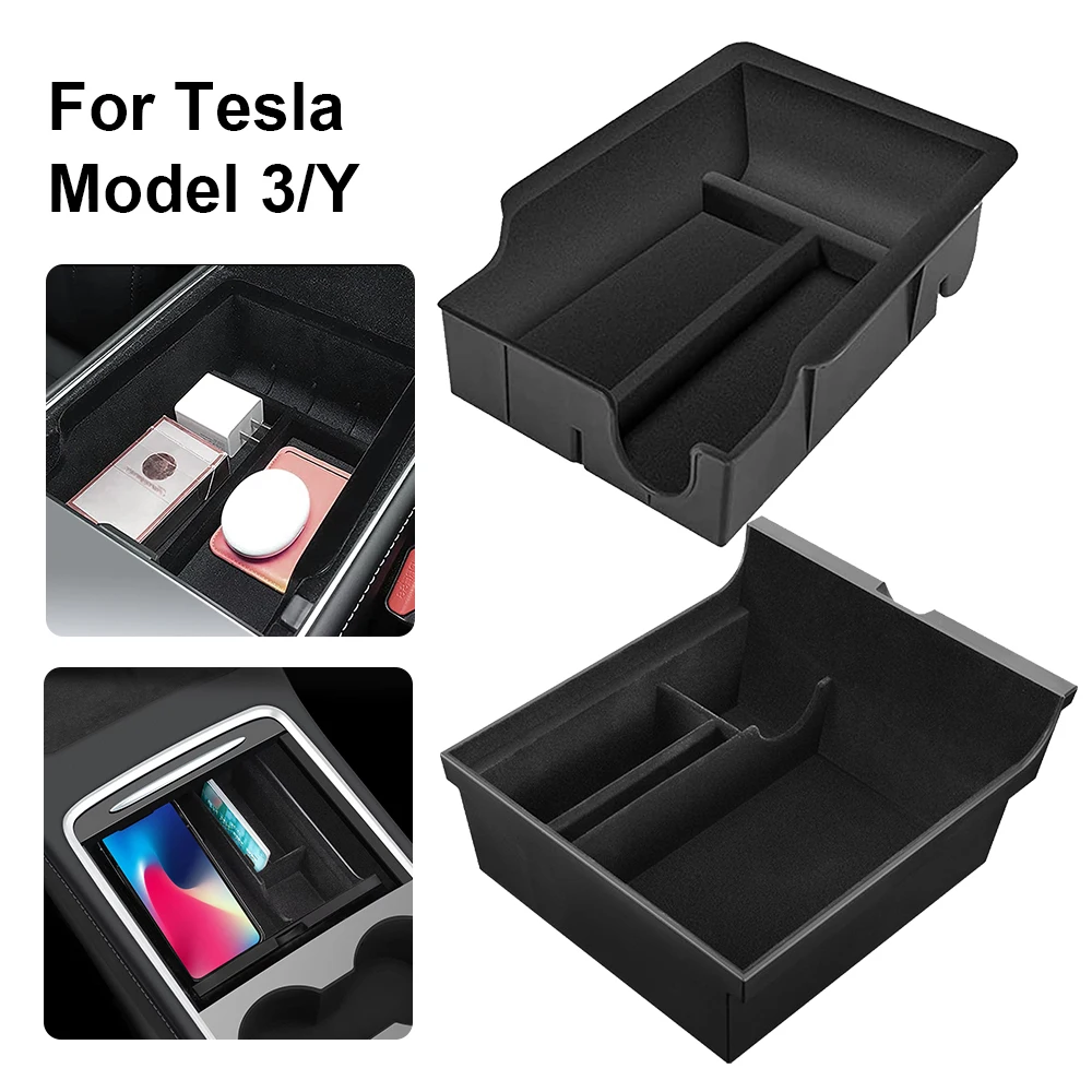 

For Tesla Model 3 Model Y 2022 2021 Center Console Storage Boxes Armrest Hidden Box Holder Organizer Interior Car Accessories