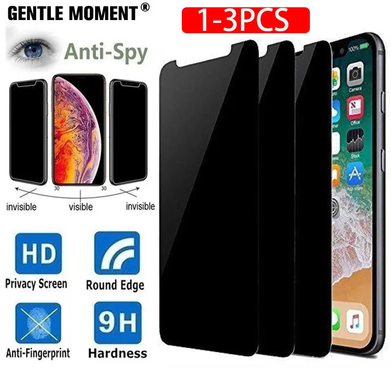 

GENTLE MOMENT Protective Tempered Glass for IPhone 14 11 12 Pro Max 13 12 Mini Privacy Anti-Spy for IPhone 7 8 Plus X XS XR 6 6S