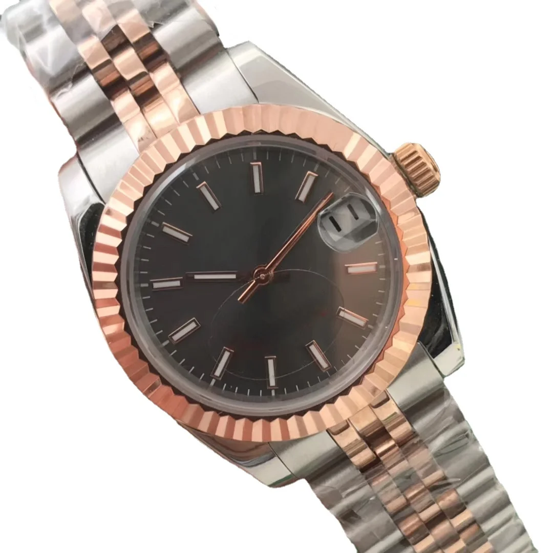 

women mechanical watch automatic Rose Gold Black