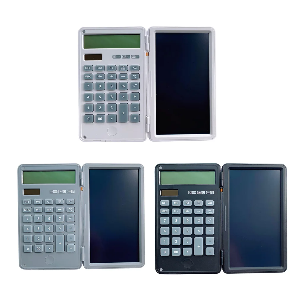 

Clamshell Desk Calculator with Erasable Writing Tablet 6” LCD Screen Handwriting Board for Office School Adults Home Use