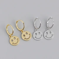 smiley face earrings versatile fashion expression smiley face s925 pure tremella button earrings female