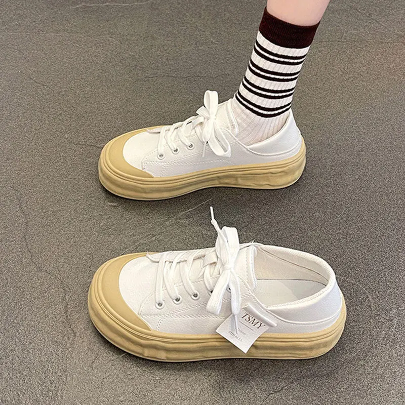 

Кроссовки женские на платформе, повседневная обувь с круглым носком, криперы, клоги, на танкетке, лето 2023