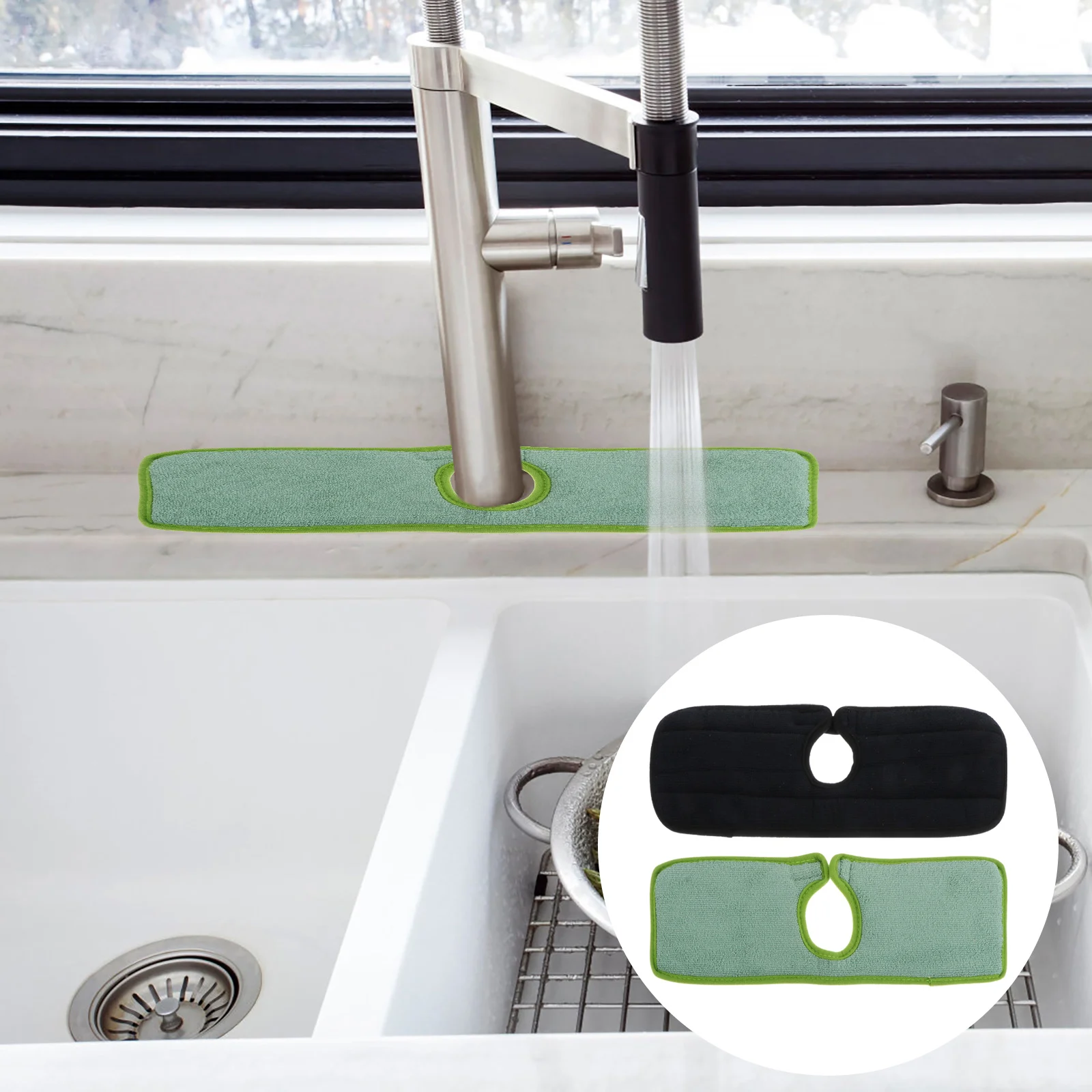 

2pcs Sink Mats Absorbent Washable Guards Splashing Catcher Mats