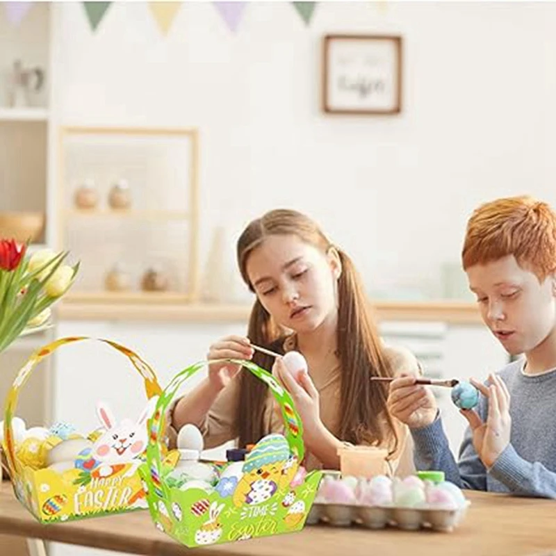 Пасхальные корзины пасхальные подарки набор корзин с ручкой бумага Пасхальная