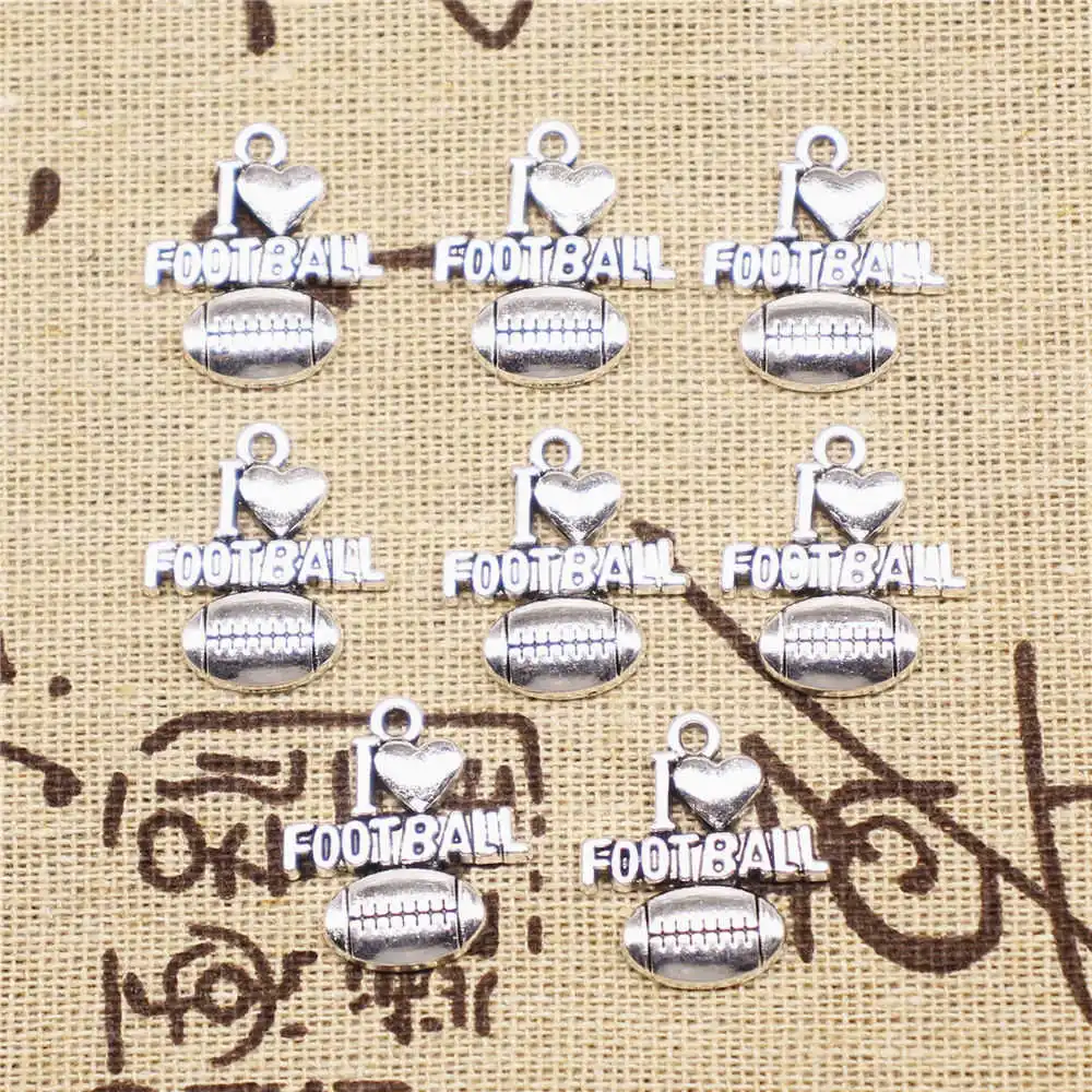 

I Love Soccer Diy Bracelet Charms Man Pendant Bag Accessories 20X18mm Antique Silver Color 5 Pieces