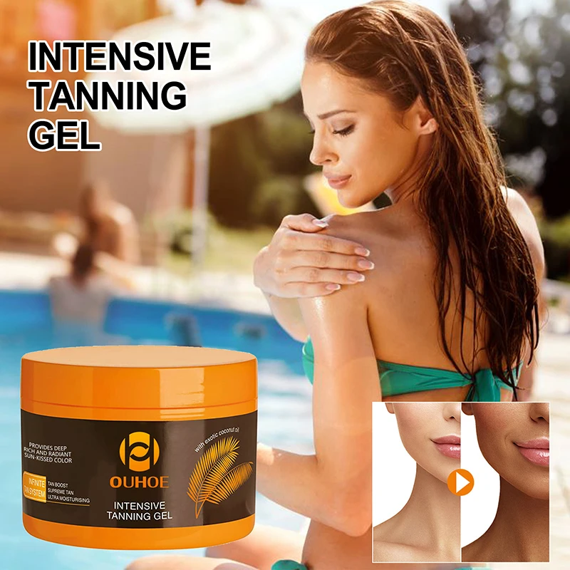 

OUHOE Summer Beach Tanning Cream Effective Sunbathe Outdoor Sun Accelerator Moisturizing Self-tanning Body Bronzer Sunless Cream