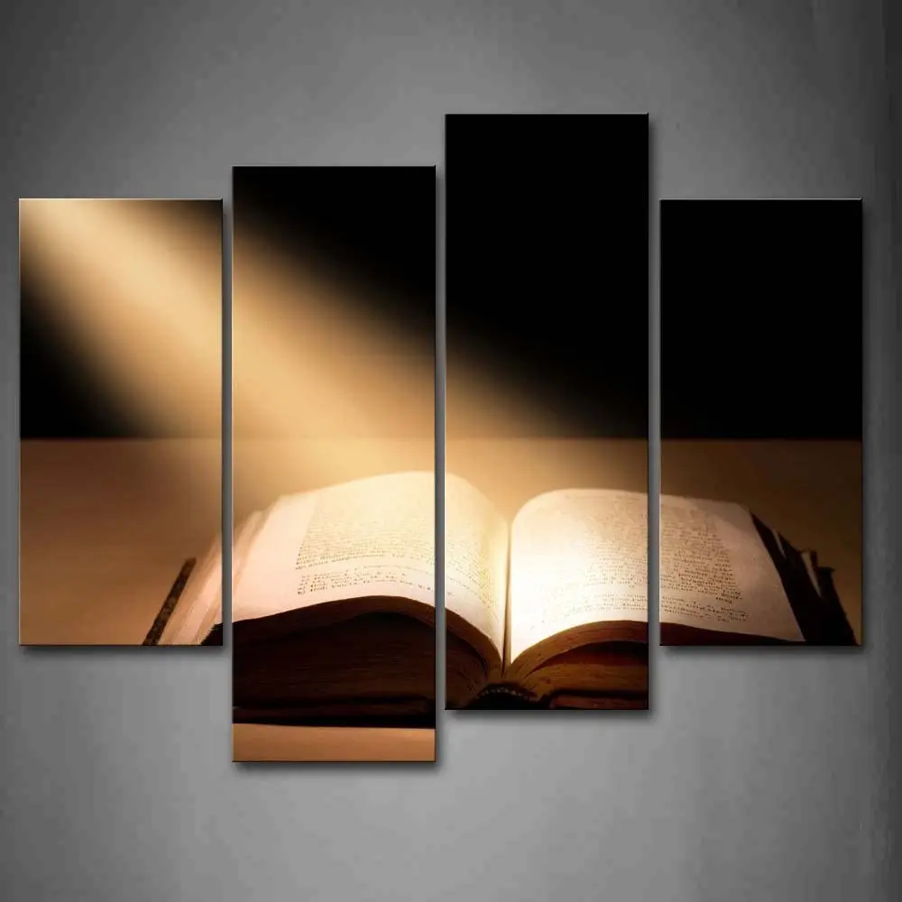 

4 Pieces The Holy Bible Christian Religion Jesus Wall Art Canvas Poster Pictures Paintings for Living Room Home Decor