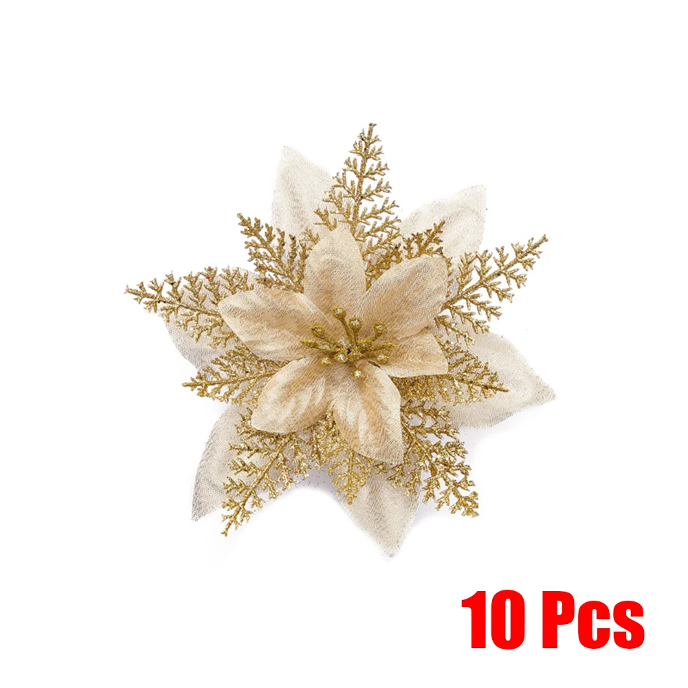 Simulation Christmas Flowers Christmas Wreaths Etc. 10pcs 15cm Cloth Decoration Brand New Decoration High Qulity