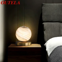 outela nordic table lamp modern creative vintage brass desk light led glass ball decor for home living room bedroom bedside