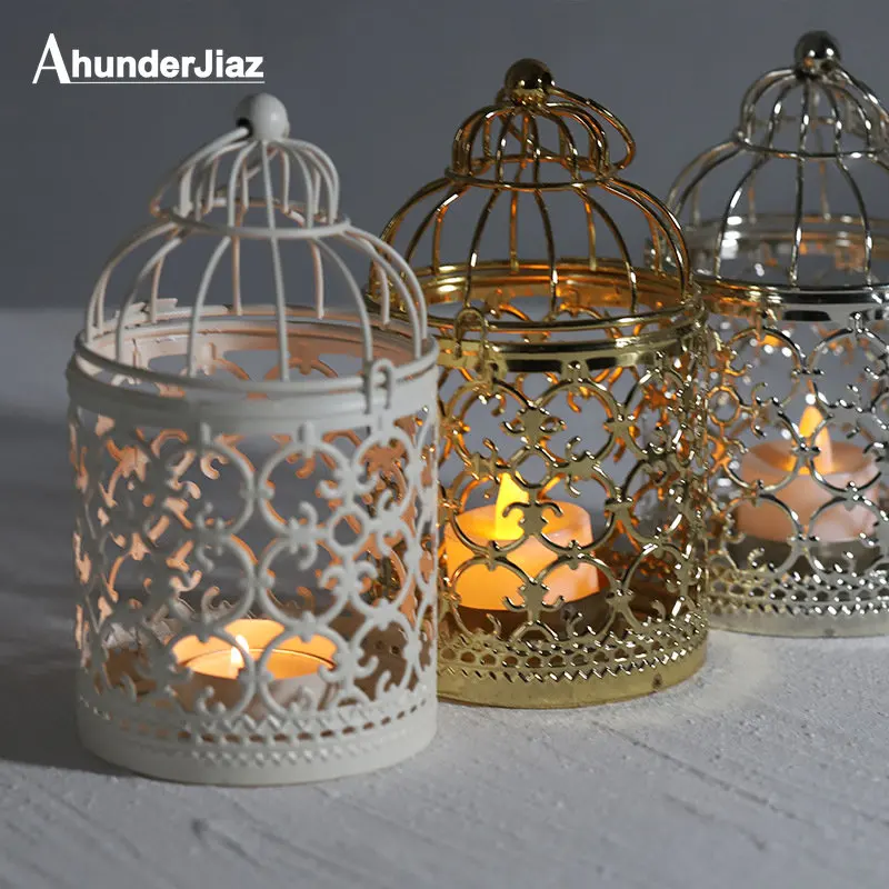 

AhunderJiaz Retro Iron Hollow Candle Holder Portable Candle Storage Wedding Props Candlelight Dinner Photography Props 빈티지 캔들 홀더