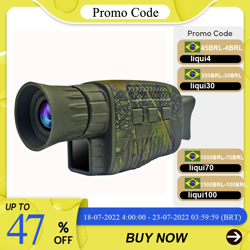 

NV1000 Night Vision Device Infrared Optical Night Vision Monocular Device 9 Languages 5X Digital Zoom Photo Video Playback