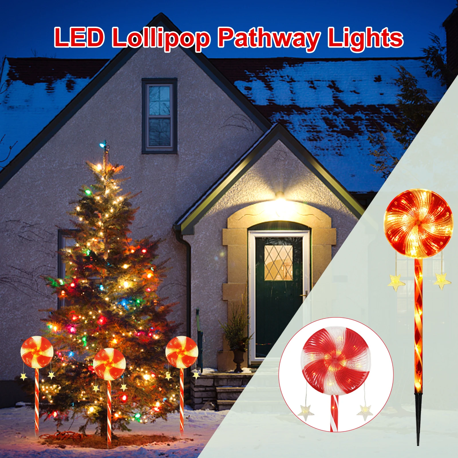 

LED Holiday Lights Waterproof Fairy Sweetie Lanterns Exquisite Festive Landscaping Lamps Christmas Ornament Gifts