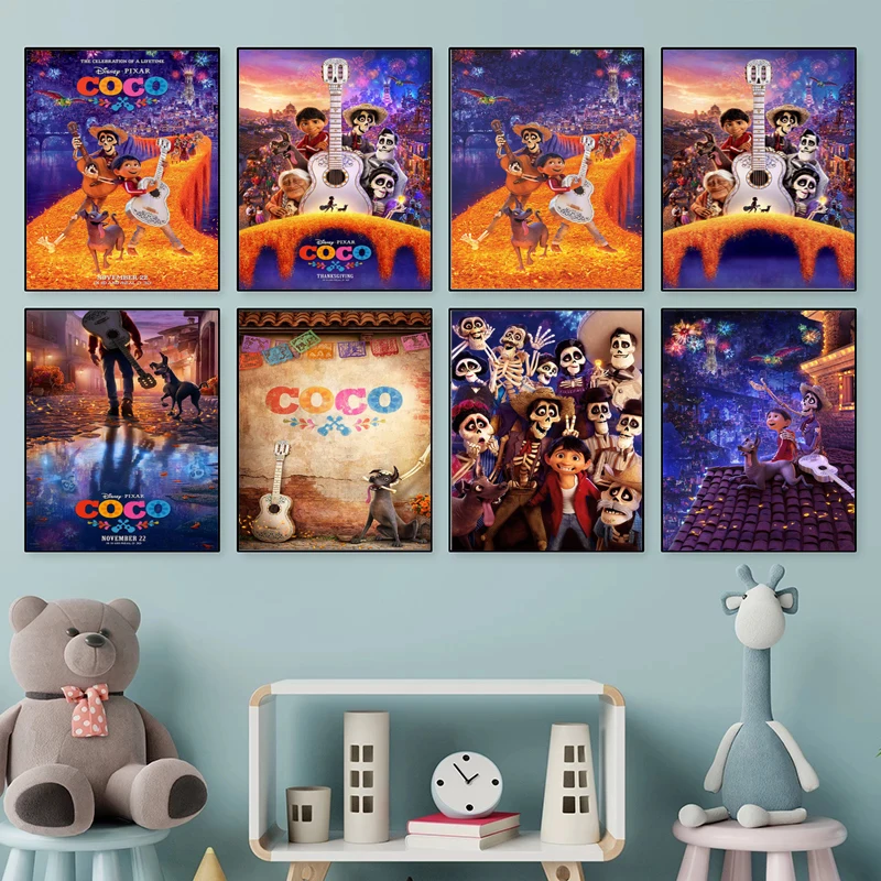 

Wall Canvas Painting Print and Posters Quadros Disney Classic Movie Coco Wall Art Pictures for Kids Room Home Decoration Cuadros