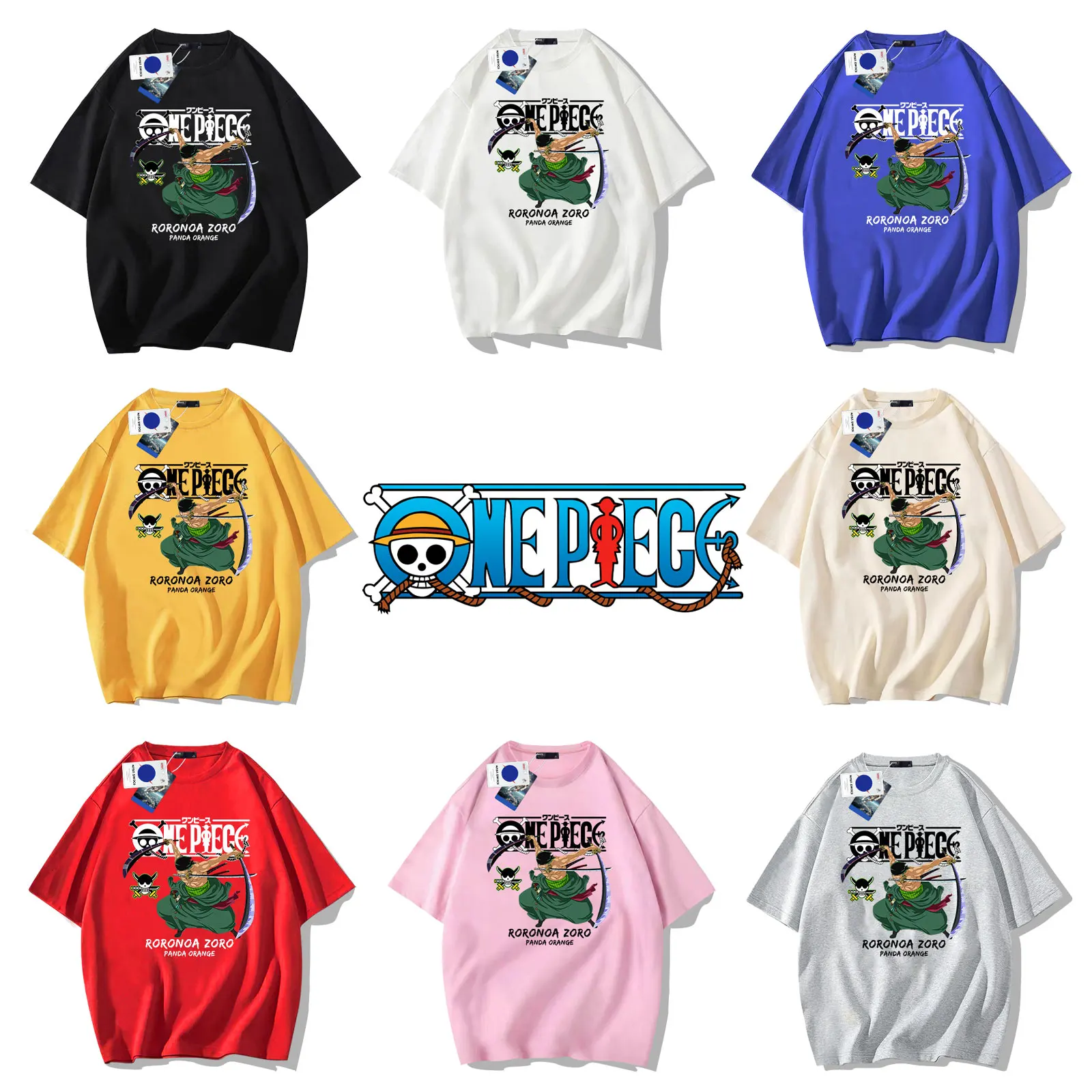 

Anime One Piece Roronoa Zoro Fashion Summer T Shirt Unisex Graphic Print Shirt Short Sleeves T Shirt Top