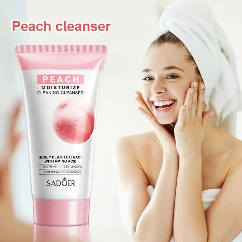 

Moisturizing Face Cleanser Honey Peach Daily Deep Cleansing Lotion Glowing Skin Cleanser Gentle Care Nourishing Facial Cleanser