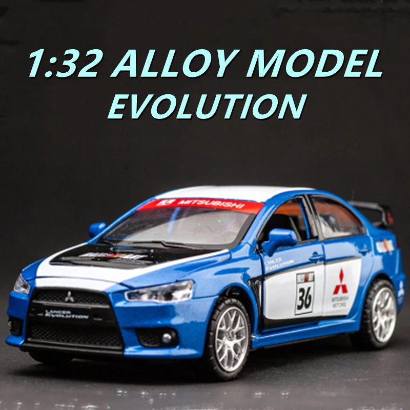 1:32 Mitsubishi Lancer Evolution Модель гоночного автомобиля из сплава литой и игрушечный