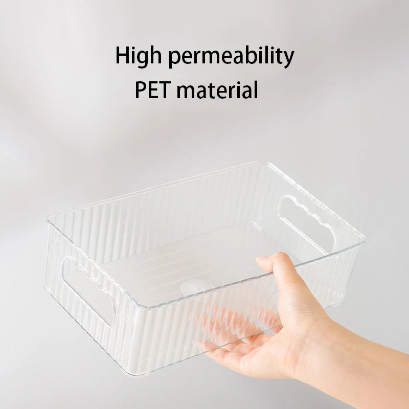 2Pcs Acrylic Home Bathroom Storage Box Grid Desktop Sundries Transparent Storage Box Makeup Organizer Cosmetic Closet Bin Case