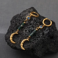 2022 new stainless steel jewelry 3a zircon hoop earrings natural stone light luxury earrings party gift jewelry