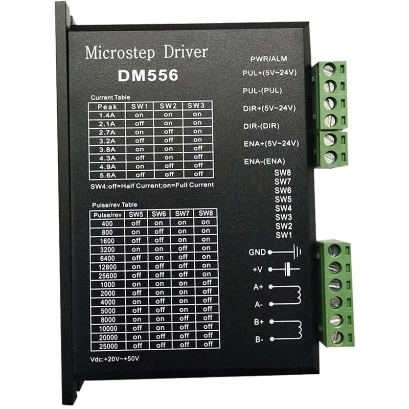 

Цифровой Драйвер шагового двигателя DM556 DSP для микрошагового двигателя 57/60/86 NEMA23 NEMA34