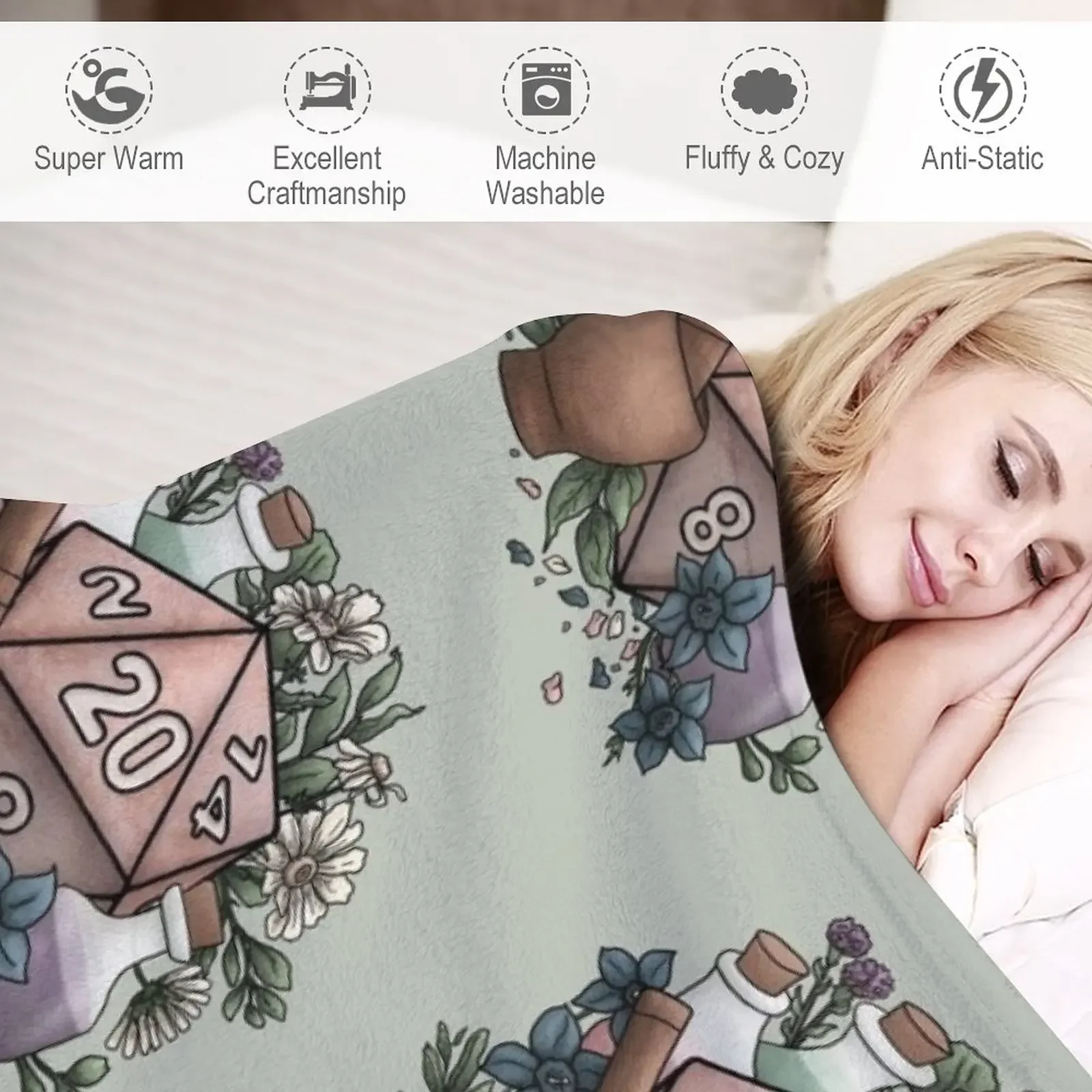 Alchemist D20 настольная ролевая игра игральные кости одеяло квилт для софы Furrys